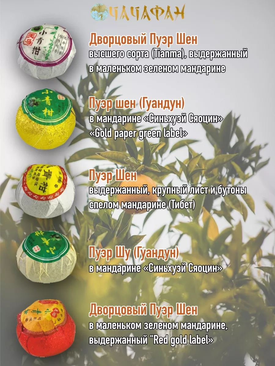 Пуэр в мандарине "Ассорти" 9 шт в подарочной коробке